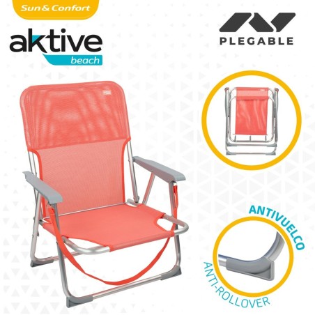 Sedia Pieghevole Aktive Flamingo Corallo 44 x 72 x 35 cm (4 Unità)
