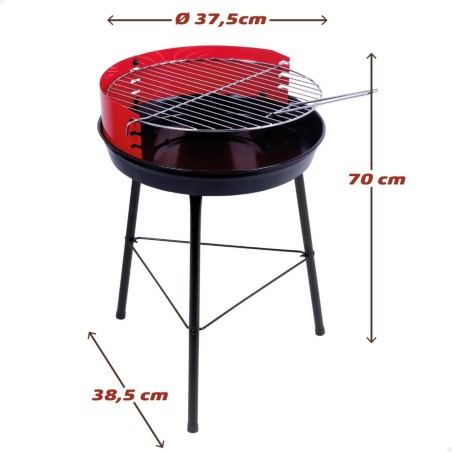 Barbecue Portatile Aktive Legno Ferro 37,5 x 70 x 38,5 cm (4 Unità) Rosso