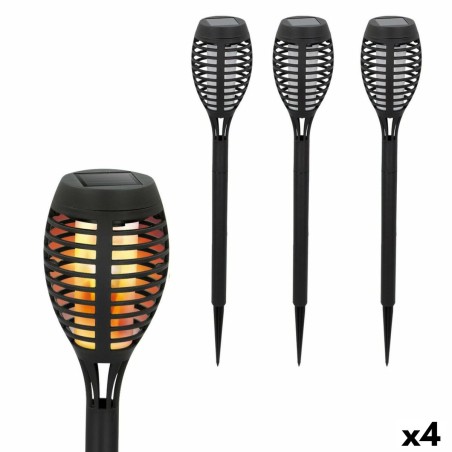 Set di torce solari da giardino Aktive Plastica 7,5 x 50 x 7,5 cm (4 Unità)