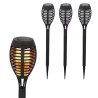 Set di torce solari da giardino Aktive Plastica 7,5 x 50 x 7,5 cm (4 Unità)