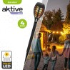Set di torce solari da giardino Aktive Plastica 7,5 x 50 x 7,5 cm (4 Unità)
