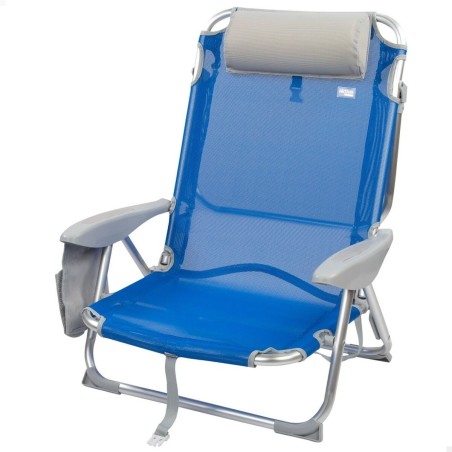 Sedia Pieghevole con Poggiatesta Aktive Gomera Azzurro 51 x 76 x 45 cm (2 Unità)