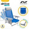 Sedia Pieghevole con Poggiatesta Aktive Gomera Azzurro 51 x 76 x 45 cm (2 Unità)