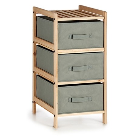 Cassettiera Grigio Legno Tessile 36 x 66 x 34 cm (2 Unità)