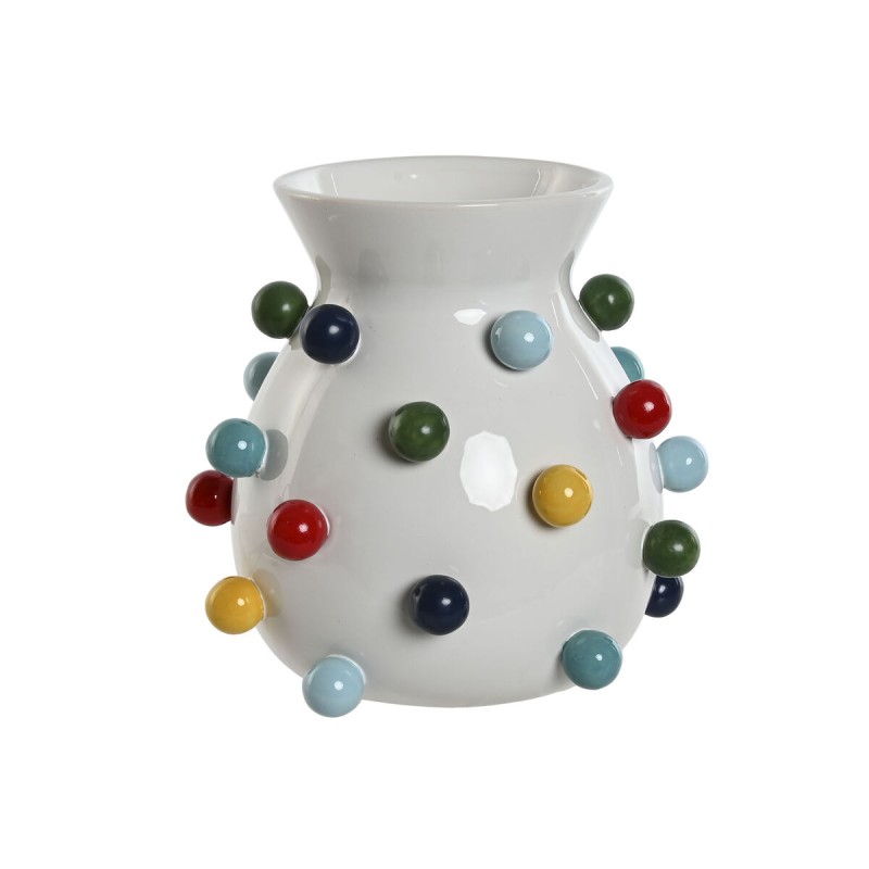 Vaso Home ESPRIT Bianco Multicolore Dolomite 20 x 20 x 20 cm Vaso Home ESPRIT Bianco Multicolore Dolomite 20 x 20 x 20 cm