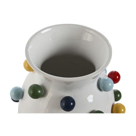 Vaso Home ESPRIT Bianco Multicolore Dolomite 20 x 20 x 20 cm