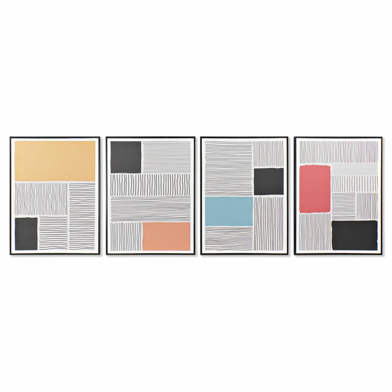 Quadro DKD Home Decor Astratto 60 x 3 x 80 cm Loft (4 Pezzi) Quadro DKD Home Decor Astratto 60 x 3 x 80 cm Loft (4 Pezzi)