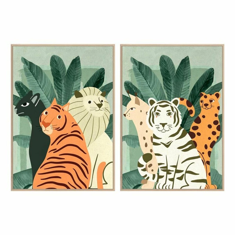 Quadro DKD Home Decor 83 x 4,5 x 123 cm Tropicale animali (2 Unità) Quadro DKD Home Decor 83 x 4,5 x 123 cm Tropicale animali (2 Unità)