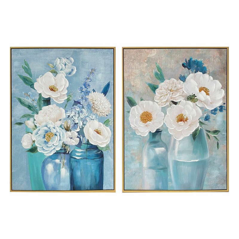 Tela DKD Home Decor 60 x 3,5 x 80 cm Vaso Shabby Chic (2 Unità) Tela DKD Home Decor 60 x 3,5 x 80 cm Vaso Shabby Chic (2 Unità)