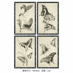 Quadro DKD Home Decor 40 x 2,8 x 60 cm 40 x 60 x 2.8 cm Farfalle Cottage (4 Pezzi)