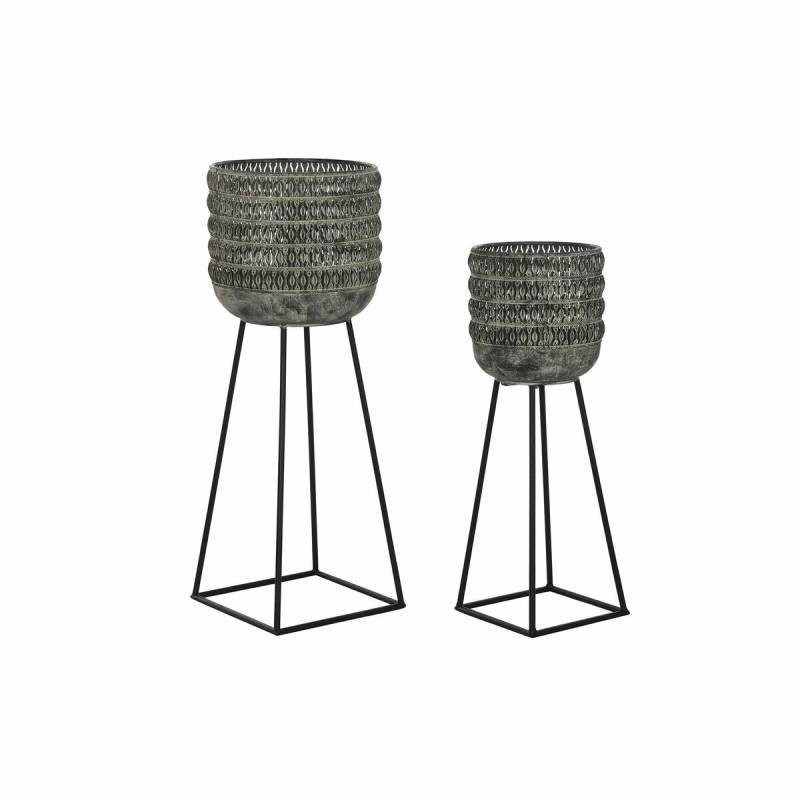 Set di vasi da fiori DKD Home Decor Consumato 32 x 32 x 84 cm Metallo (2 Unità) Set di vasi da fiori DKD Home Decor Consumato 32 x 32 x 84 cm Metallo (2 Unità)