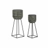 Set di vasi da fiori DKD Home Decor Consumato 32 x 32 x 84 cm Metallo (2 Unità)