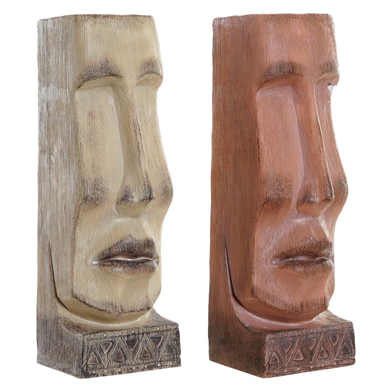 Vaso DKD Home Decor 16 x 17 x 49 cm Viso Beige Terracotta Resina (2 Unità) Vaso DKD Home Decor 16 x 17 x 49 cm Viso Beige Terracotta Resina (2 Unità)