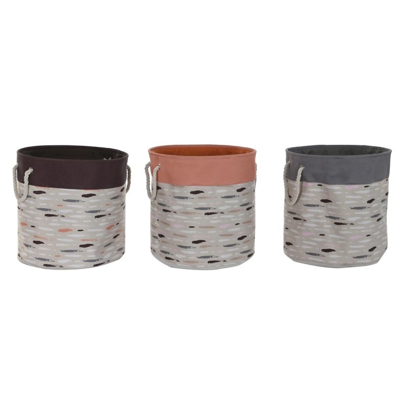 Cesto per i Panni Sporchi DKD Home Decor Grigio Arancio 45 x 45 x 45 cm (3 Unità) Cesto per i Panni Sporchi DKD Home Decor Grigio Arancio 45 x 45 x 45 cm (3 Unità)