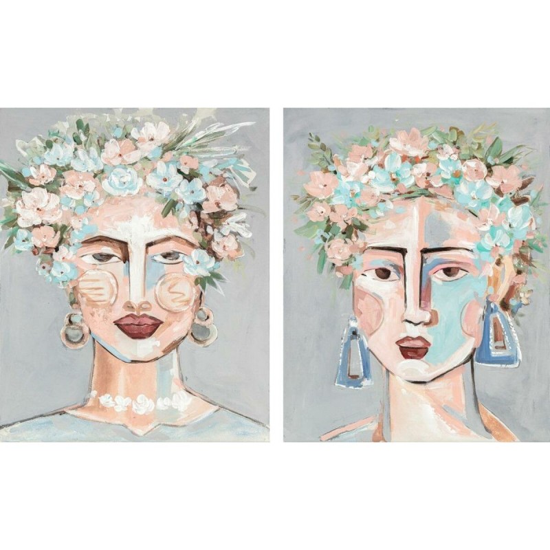 Tela DKD Home Decor Fiori Moderno 80 x 3,7 x 100 cm (2 Unità) Tela DKD Home Decor Fiori Moderno 80 x 3,7 x 100 cm (2 Unità)