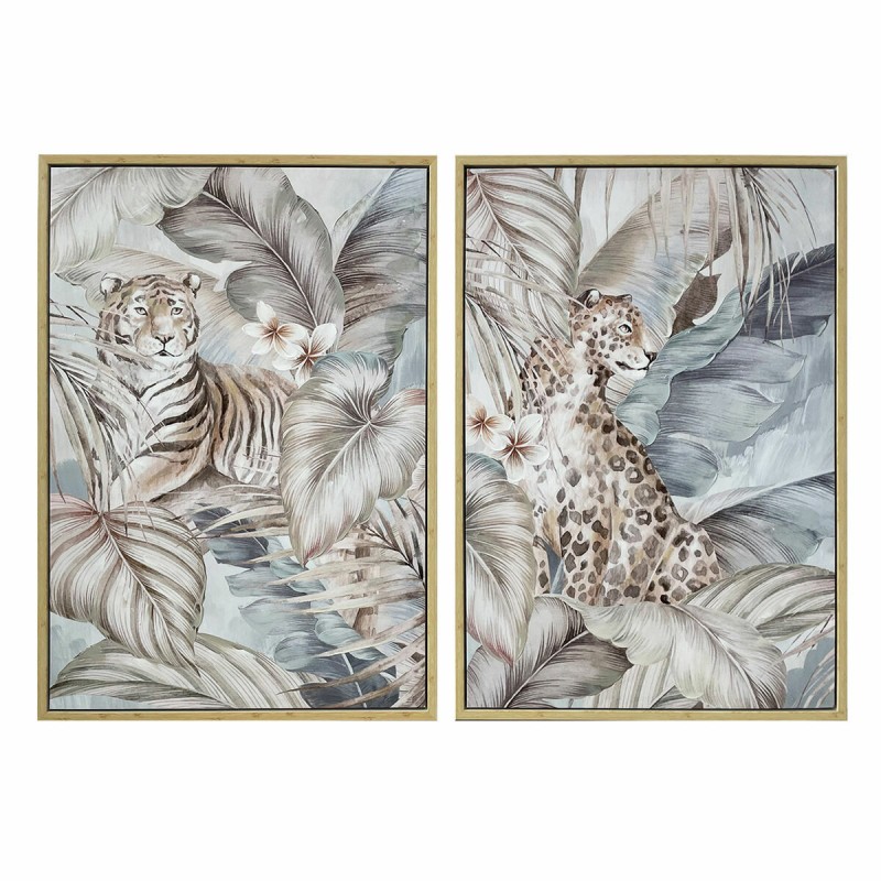 Quadro DKD Home Decor Tropicale Giungla (2 Unità) Quadro DKD Home Decor Tropicale Giungla (2 Unità)
