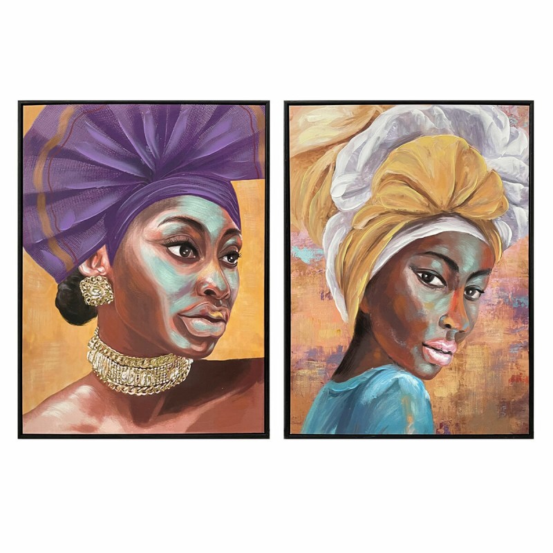 Tela DKD Home Decor 60 x 3,5 x 80 cm Coloniale Africana (2 Unità) Tela DKD Home Decor 60 x 3,5 x 80 cm Coloniale Africana (2 Unità)