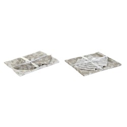 Tovaglia e tovaglioli DKD Home Decor 2 Unità 150 x 150 x 0,5 cm Beige Bianco Marrone Chiaro