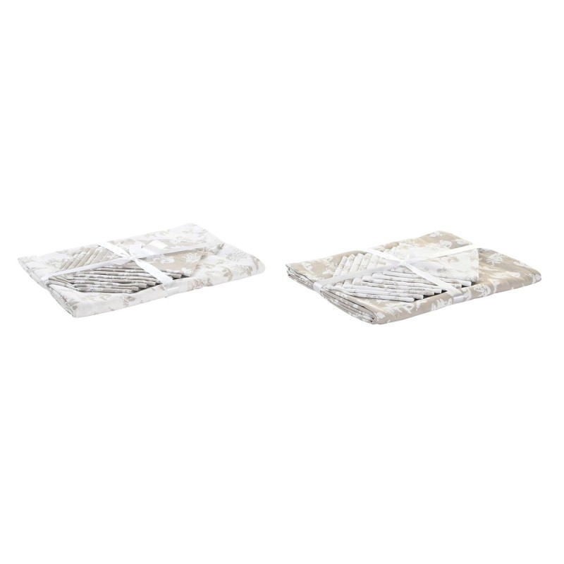 Tovaglia e tovaglioli DKD Home Decor 9 Pezzi 2 Unità 150 x 250 x 0,5 cm Beige Rosa Bianco Verde Marrone Chiaro Tovaglia e tovaglioli DKD Home Decor 9 Pezzi 2 Unità 150 x 250 x 0,5 cm Beige Rosa Bianco Verde Marrone Chiaro