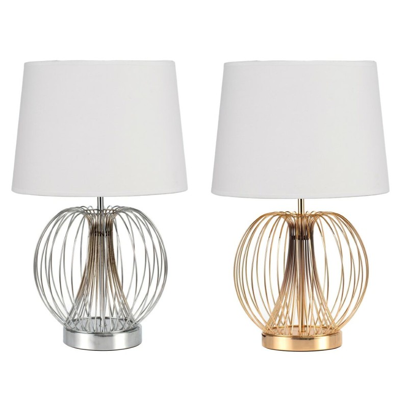 Lampada da tavolo DKD Home Decor 32.5 x 32.5 x 52 cm Metallo Bianco 220 V 50 W (2 Unità) Lampada da tavolo DKD Home Decor 32.5 x 32.5 x 52 cm Metallo Bianco 220 V 50 W (2 Unità)