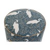 Poggiapiedi DKD Home Decor Azzurro Bianco Verde Legno Velluto Uccello Orientale 35 x 35 x 35 cm (2 Unità)