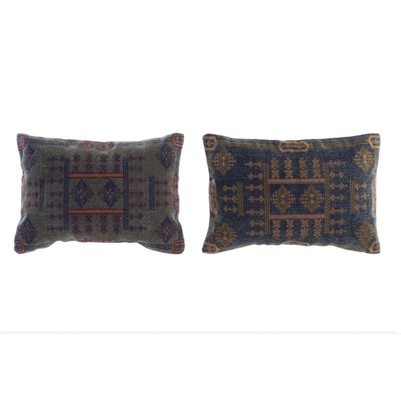 Cuscino DKD Home Decor Azzurro Arancio Quadrato Arabo 50 x 10 x 35 cm (2 Unità) Cuscino DKD Home Decor Azzurro Arancio Quadrato Arabo 50 x 10 x 35 cm (2 Unità)