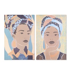 Quadro DKD Home Decor 83 x 4,5 x 123 cm Coloniale 80 x 3 x 120 cm Africana (2 Unità)
