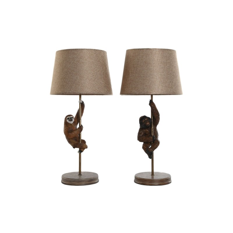 Lampada da tavolo Home ESPRIT Marrone Metallo Resina 50 W 220 V 26 x 26 x 53,5 cm (2 Unità) Lampada da tavolo Home ESPRIT Marrone Metallo Resina 50 W 220 V 26 x 26 x 53,5 cm (2 Unità)