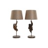 Lampada da tavolo Home ESPRIT Marrone Metallo Resina 50 W 220 V 26 x 26 x 53,5 cm (2 Unità)