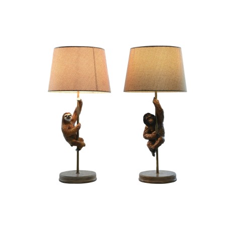 Lampada da tavolo Home ESPRIT Marrone Metallo Resina 50 W 220 V 26 x 26 x 53,5 cm (2 Unità)