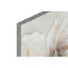 Quadro Home ESPRIT Bianco Beige Tela Legno MDF Fiore Romantico 50 x 2,5 x 50 cm (2 Unità)