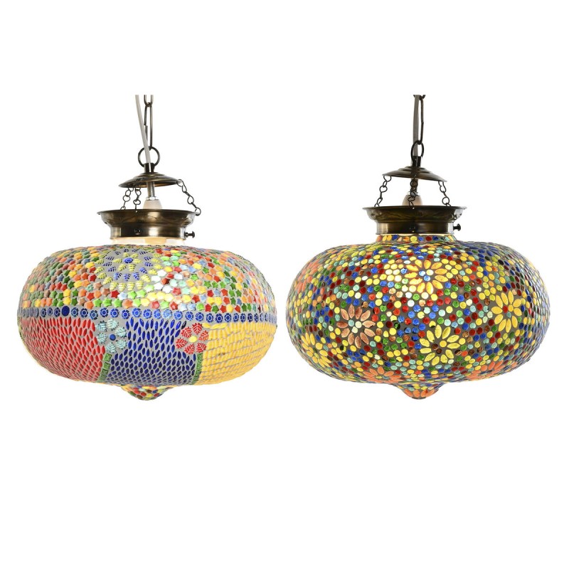 Lampadario DKD Home Decor 32 x 32 x 26 cm Cristallo Multicolore 25 W (2 Unità) Lampadario DKD Home Decor 32 x 32 x 26 cm Cristallo Multicolore 25 W (2 Unità)
