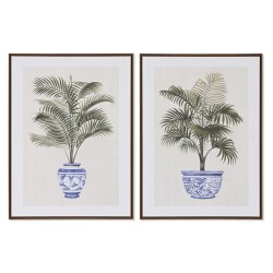 Quadro Home ESPRIT Palme Coloniale 60 x 4 x 80 cm (2 Unità)
