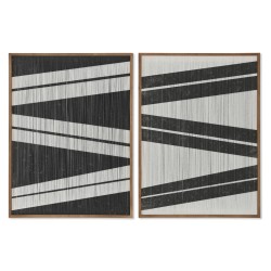 Quadro Home ESPRIT Righe Città 60 x 3 x 60 cm (2 Unità)