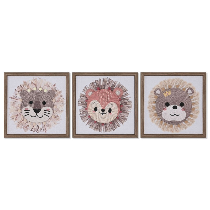 Tela Home ESPRIT Bianco Naturale Per bambini animali 30 x 2,6 x 30 cm (3 Unità) Tela Home ESPRIT Bianco Naturale Per bambini animali 30 x 2,6 x 30 cm (3 Unità)