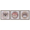 Tela Home ESPRIT Bianco Naturale Per bambini animali 30 x 2,6 x 30 cm (3 Unità)