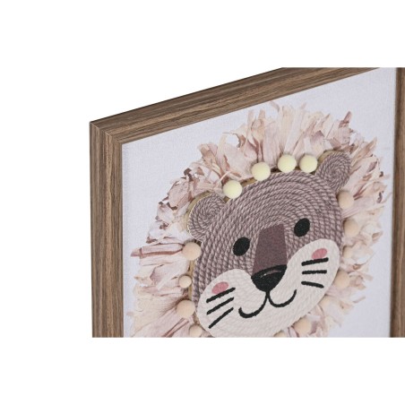 Tela Home ESPRIT Bianco Naturale Per bambini animali 30 x 2,6 x 30 cm (3 Unità)