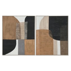 Quadro Home ESPRIT Marrone Nero Astratto Città 82 x 4,5 x 102 cm (2 Unità)