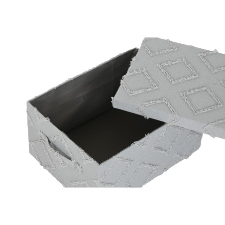 Set di Scatole Decorative Home ESPRIT Grigio Crema 40 x 30 x 20 cm 3 Pezzi (2 Unità)