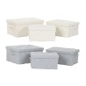 Set di Scatole Decorative Home ESPRIT Grigio Crema 40 x 30 x 20 cm 3 Pezzi (2 Unità)