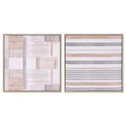 Quadro Home ESPRIT Marrone Beige polistirene Tela Città 52,5 x 2,8 x 52,5 cm (2 Unità)