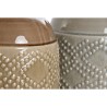 Vaso Home ESPRIT Marrone Grigio Ceramica Orientale Rombos 19 x 19 x 27 cm (2 Unità)