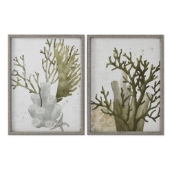 Quadro Home ESPRIT Verde Corallo Mediterraneo 45 x 2 x 60 cm (2 Unità)