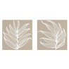 Quadro Home ESPRIT Bianco Naturale Foglia della pianta Scandinavo 83 x 4,5 x 83 cm (2 Unità)