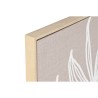 Quadro Home ESPRIT Bianco Naturale Foglia della pianta Scandinavo 83 x 4,5 x 83 cm (2 Unità)