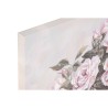 Quadro Home ESPRIT Bianco Rosa Rose Romantico 60 x 3 x 60 cm (4 Unità)