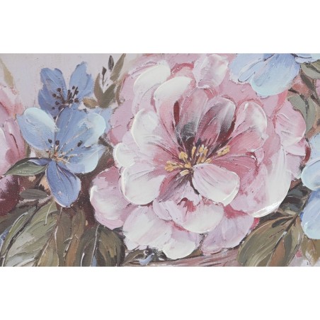 Quadro Home ESPRIT Bianco Rosa Rose Romantico 60 x 3 x 60 cm (4 Unità)