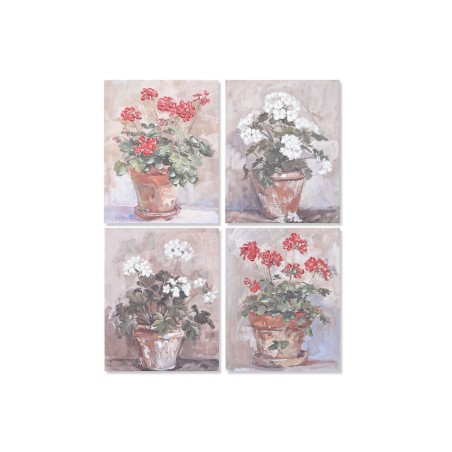 Quadro Home ESPRIT Bianco Marrone Rosso Cottage 40 x 3 x 50 cm (4 Unità)