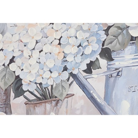 Quadro Home ESPRIT Azzurro Grigio Shabby Chic Ortensia 60 x 3 x 60 cm (2 Unità)