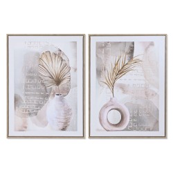 Quadro Home ESPRIT Bianco Grigio Vaso Scandinavo 45 x 2,5 x 60 cm (2 Unità)